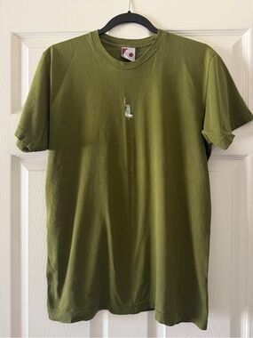 Gama-Go Olive Smoking Pigeon Short-Sleeve Graphic Tee